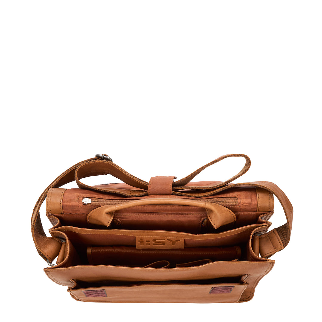 i:SY Leather Bag Cognac